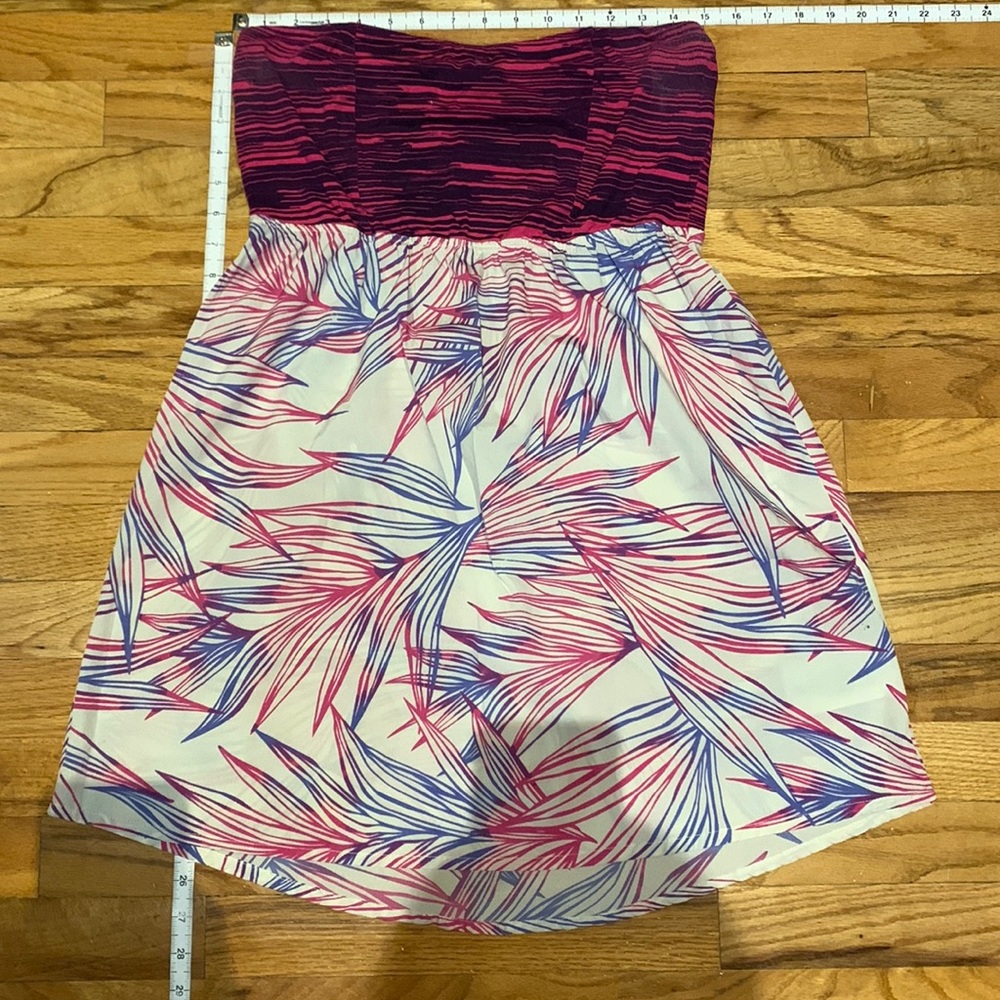 Roxy Strapless Dress in Pink and Blue